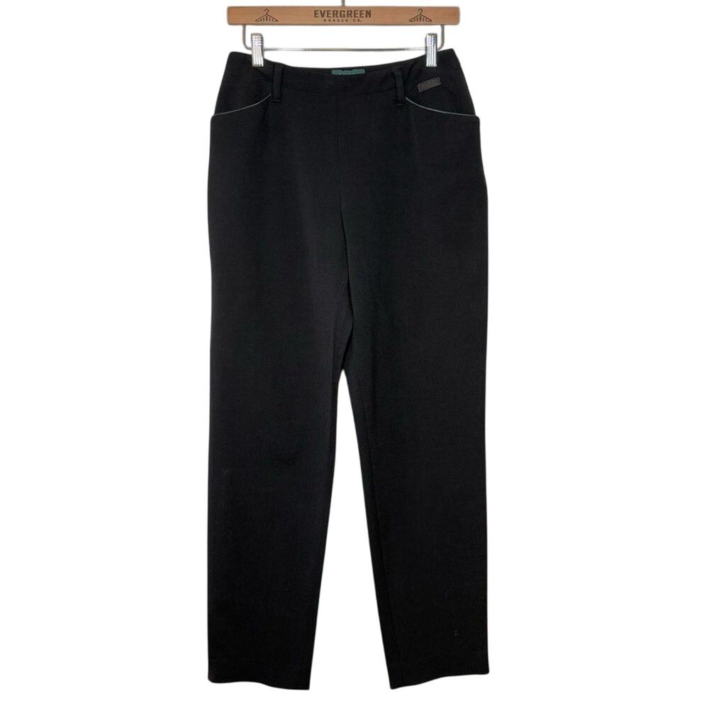 VTG Lauren Ralph Lauren Dress Pants Wool High Rise Leather Detail Women's Size 8